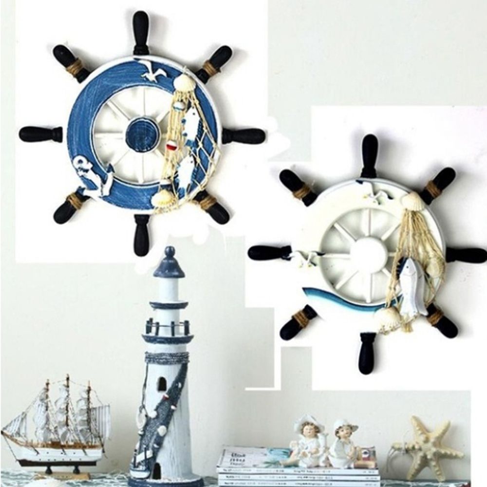 Mediterranean Style Decoration - Fishing Boat Steering Wheel ulasan dan harga